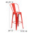 Flash Furniture CH-31320-30GB-RED-GG Red Galvanized Steel With Drain Hole In Seat Bar Stool