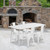 Flash Furniture ET-CT005-4-30-WH-GG White Steel Rectangular Table Set with 4 Chairs