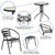 Flash Furniture TLH-072RD-017CBK4-GG Black Steel Round Table Set with 4 Chairs