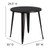 Flash Furniture CH-51090-29-BQ-GG Black and Antique Gold Round Metal Brace Underneath Top Table