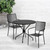 Flash Furniture CO-35RD-02CHR2-BK-GG 28" H Black Steel Round Patio Table Set with 2 Chairs