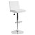 Flash Furniture CH-92066-WH-GG White Vinyl with Contemporary Style Chrome Base Backless Swivel Bar Stool