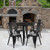 Flash Furniture CH-51090TH-4-18CAFE-BK-GG 30" Dia. x 29 1/2" H Black Metal Round Table and 4 Chair Set