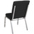 Flash Furniture XU-CH-60096-BK-SV-GG Black 19" Width Silver Vein Frame Finish Hercules Series Stacking Church Chair
