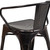 Flash Furniture CH-31270-BQ-GG Black and Antique Gold Galvanized Steel with Arms Vertical Slat Back and Drain Hole Seat Armchair