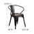 Flash Furniture CH-31270-BQ-GG Black and Antique Gold Galvanized Steel with Arms Vertical Slat Back and Drain Hole Seat Armchair