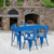 Flash Furniture ET-CT005-4-30-BL-GG Blue Steel Rectangular Table Set with 4 Chairs