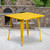 Flash Furniture ET-CT002-1-YL-GG 31.5" W Yellow Galvanized Steel Powder Coat Finish Indoor / Outdoor Square Table