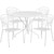 Flash Furniture CO-35RD-03CHR4-WH-GG 28" H White Steel Round Patio Table Set with 4 Chairs