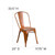 Flash Furniture ET-3534-OR-GG Orange Distressed Metal Curved Back with Vertical Slat Chair