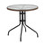 Flash Furniture TLH-087-DK-BN-GG Dark Brown Rattan Edge Black Powder Coated Metal Base With Tempered Glass Round Patio Table