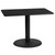 Flash Furniture XU-BLKTB-2442-TR24-GG 42" W Black Cast Iron Column Powder Coated and Laminate Finish Round Base Rectangular Table