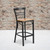Flash Furniture XU-DG6R9BLAD-BAR-NATW-GG Natural Finish Seat With Ladder Back Steel Black Powder Coated Frame Hercules Series Restaurant Bar Stool