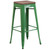 Flash Furniture CH-31320-30-GN-WD-GG Green Textured Wood Seat With Galvanized Steel Backless Bar Stool