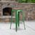 Flash Furniture CH-31320-30-GN-WD-GG Green Textured Wood Seat With Galvanized Steel Backless Bar Stool