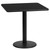 Flash Furniture XU-BLKTB-2424-TR18-GG 24" W Black Cast Iron Column Powder Coated and Laminate Finish Round Base Square Table
