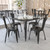 Flash Furniture CH-51050-29-BK-GG Black Square Metal Brace Underneath Top Table