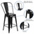 Flash Furniture CH-31320-24GB-BK-GG Black Galvanized Steel Counter Height Bar Stool