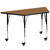 Flash Furniture XU-A3060-TRAP-OAK-T-A-CAS-GG 57.5" W x 26.25" D x 22.25" - 30.37" Adjustable Height Trapezoid Oak Activity Table