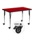 Flash Furniture XU-A2448-REC-RED-T-A-CAS-GG 48"W x 24"D x 30-2/5" Adjustable Height Red Laminate Top Rectangular Activity Table