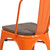 Flash Furniture CH-31230-OR-WD-GG Orange Metal Curved Back with Vertical Slat Textured Wood Seat Stacking Side Chair