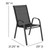 Flash Furniture 4-JJ-303C-GG Black Textilene Fabric Black Powder Coated Frame Finish Brazos Series Stacking Patio Chair - Set of 4