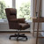 Flash Furniture CI-J600-BRN-GG Brown Bonded Leather Mahogany Wood Capped Metal Base Traditional Executive Swivel Office Chair