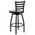 Flash Furniture XU-6F8B-LADSWVL-MAHW-GG Mahogany Finish Plywood Swivel Seat with Metal Ladder Back Hercules Series Bar Stool