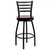 Flash Furniture XU-6F8B-LADSWVL-MAHW-GG Mahogany Finish Plywood Swivel Seat with Metal Ladder Back Hercules Series Bar Stool