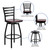 Flash Furniture XU-6F8B-LADSWVL-MAHW-GG Mahogany Finish Plywood Swivel Seat with Metal Ladder Back Hercules Series Bar Stool