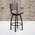 Flash Furniture XU-6F8B-LADSWVL-MAHW-GG Mahogany Finish Plywood Swivel Seat with Metal Ladder Back Hercules Series Bar Stool