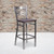 Flash Furniture XU-6F8B-CLR-BAR-WALW-GG Walnut Finish Seat Steel Frame With Clear Coat Finish Hercules Series Restaurant Bar Stool