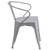 Flash Furniture CH-31270-SIL-GG Silver Galvanized Steel with Arms Vertical Slat Back and Drain Hole Seat Armchair