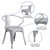 Flash Furniture CH-31270-SIL-GG Silver Galvanized Steel with Arms Vertical Slat Back and Drain Hole Seat Armchair