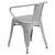 Flash Furniture CH-31270-SIL-GG Silver Galvanized Steel with Arms Vertical Slat Back and Drain Hole Seat Armchair