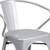 Flash Furniture CH-31270-SIL-GG Silver Galvanized Steel with Arms Vertical Slat Back and Drain Hole Seat Armchair
