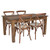 Flash Furniture XA-FARM-18-GG 60" W x 38" D x 30" H Rectangular Rustic Stained Finish Farm Table and 4 Chairs Set