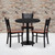 Flash Furniture MD-0007-GG 30" Dia. x 30" H Black Laminate Finish Round Table Set with 3 Metal Back Chairs