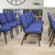 Flash Furniture XU-CH-60096-NVY-DOT-BAS-GG Navy Blue 19" Width Gold Vein Frame Finish Hercules Series Stacking Church Chair