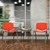 Flash Furniture RUT-F01A-OR-GG Orange Metal Frame Perforated Back Hercules Series Stacking Chair
