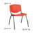 Flash Furniture RUT-F01A-OR-GG Orange Metal Frame Perforated Back Hercules Series Stacking Chair