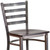 Flash Furniture XU-DG697BLAD-CLR-BAR-WALW-GG Walnut Finish Seat With Ladder Back Steel Clear Coated Frame Hercules Series Restaurant Bar Stool