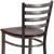 Flash Furniture XU-DG697BLAD-CLR-BAR-WALW-GG Walnut Finish Seat With Ladder Back Steel Clear Coated Frame Hercules Series Restaurant Bar Stool