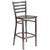 Flash Furniture XU-DG697BLAD-CLR-BAR-WALW-GG Walnut Finish Seat With Ladder Back Steel Clear Coated Frame Hercules Series Restaurant Bar Stool