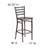 Flash Furniture XU-DG697BLAD-CLR-BAR-WALW-GG Walnut Finish Seat With Ladder Back Steel Clear Coated Frame Hercules Series Restaurant Bar Stool