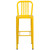 Flash Furniture CH-61200-30-YL-GG Yellow Galvanized Steel Vertical Slat Back Bar Stool