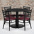 Flash Furniture RSRB1005-GG 36" Dia. x 30" H Black Laminate Finish Round Table Set with 4 Metal Ladder Back Metal Ladder Back Chairs
