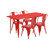 Flash Furniture ET-CT005-4-30-RED-GG Red Steel Rectangular Table Set with 4 Chairs