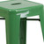 Flash Furniture CH-31320-24-GN-GG Green Galvanized Steel Counter Height Backless Bar Stool