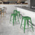 Flash Furniture CH-31320-24-GN-GG Green Galvanized Steel Counter Height Backless Bar Stool